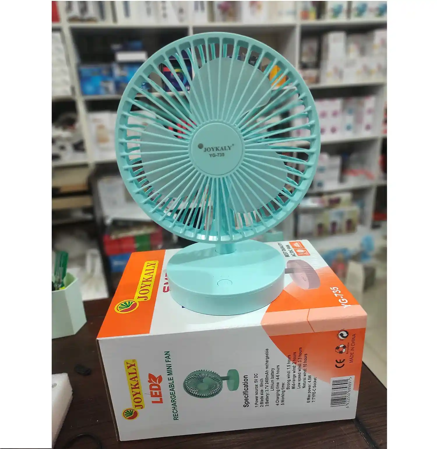 Stay Cool This Summer with Joykaly YG-735 Rechargeable Portable Desk Fan!