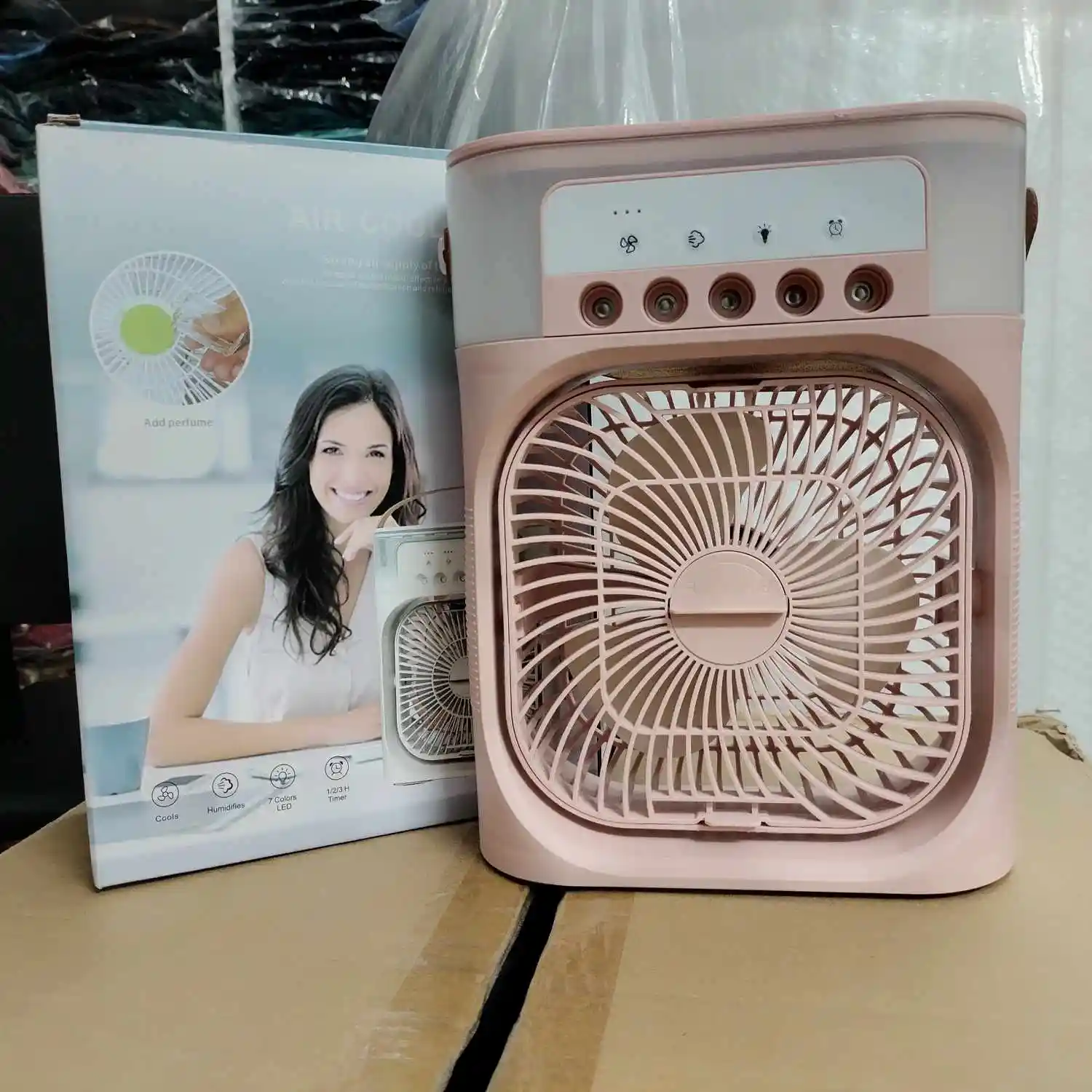 3 in 1 USB Mini Portable Fan Air Cooling fan Humidifier Purifier Mist Cooler with LED Light
