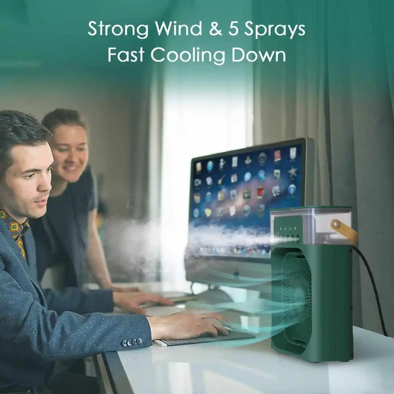 3 in 1 USB Mini Portable Fan Air Cooling fan Humidifier Purifier Mist Cooler with LED Light