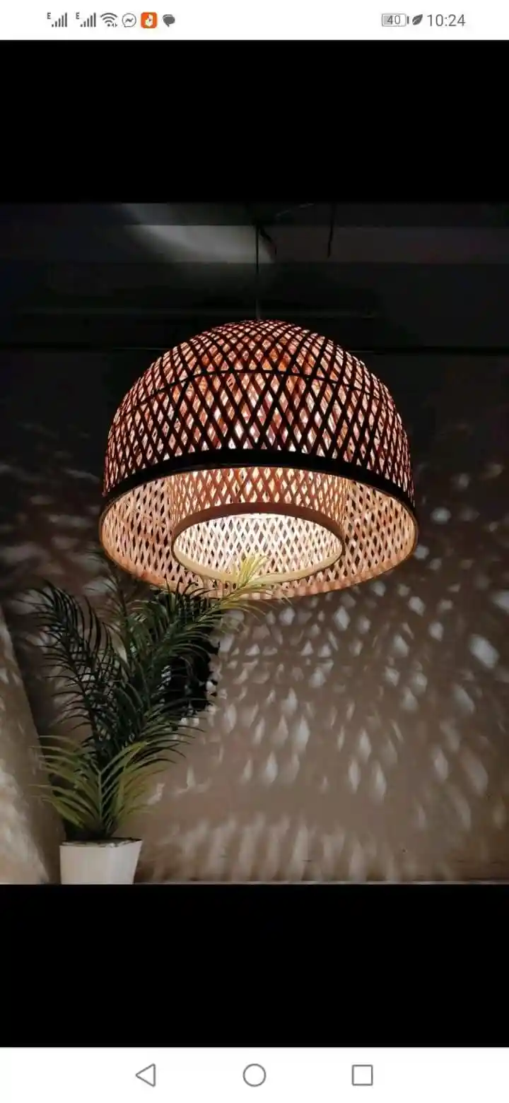 Two layer tapa hanging lampshade