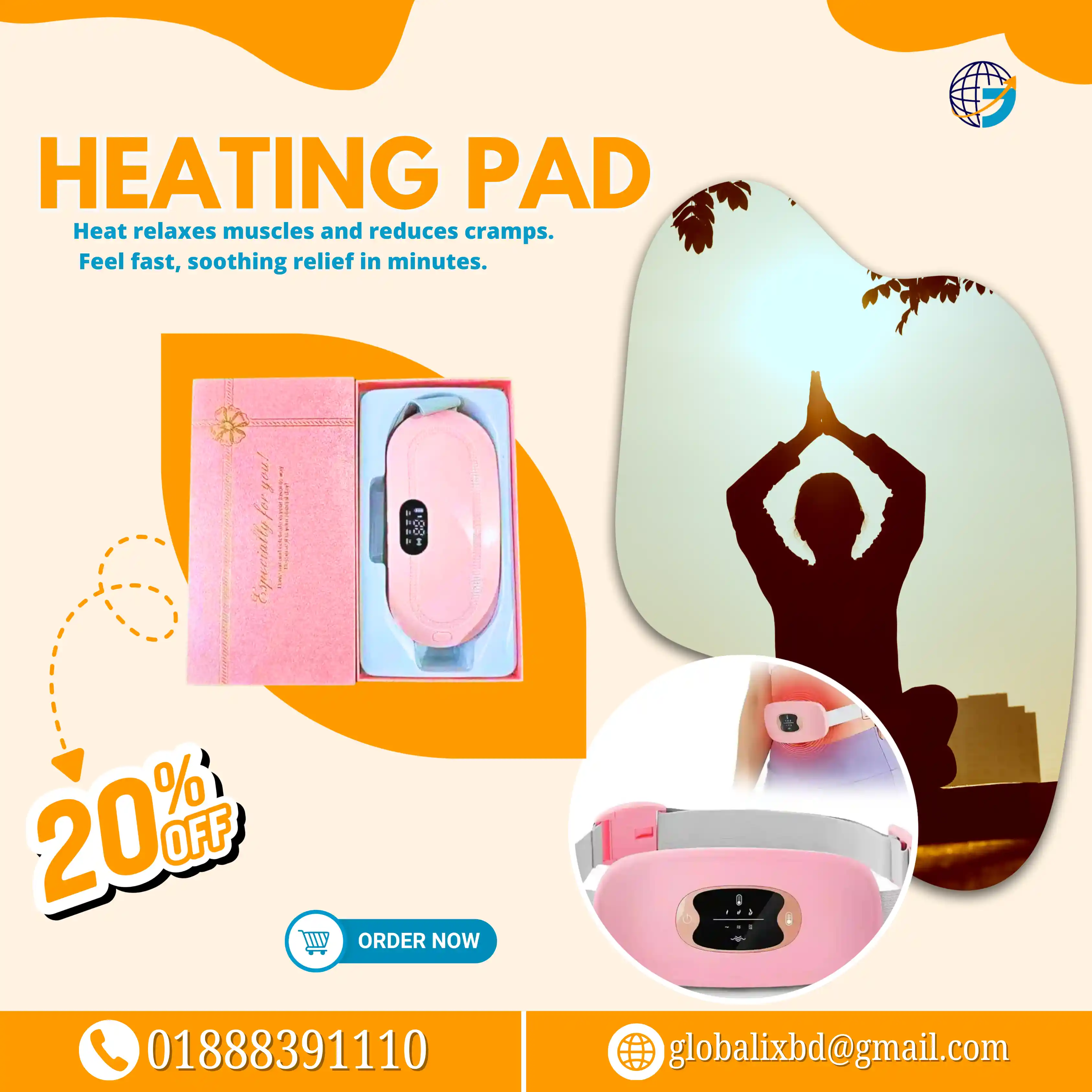 Heating Pad for Period Cramps & Vibration Slimming Massage Belt